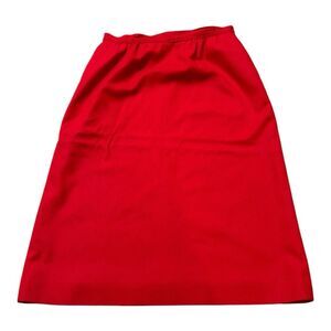 Pendleton Wool Pencil Skirt Red Women's 8 Lined Button Midi USA Made Classic VTG